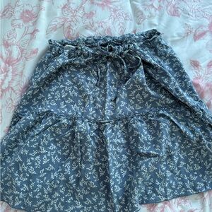 Brandy Melville Blue Floral Mini Skirt